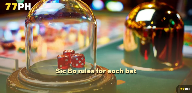 Sic Bo rules for each bet